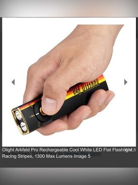 Rechargeable LED Flashlight with Black and Red Stripe